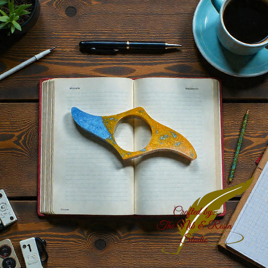 Page Holder - Blue & Gold Two Tone Small Blade Thumb Holder