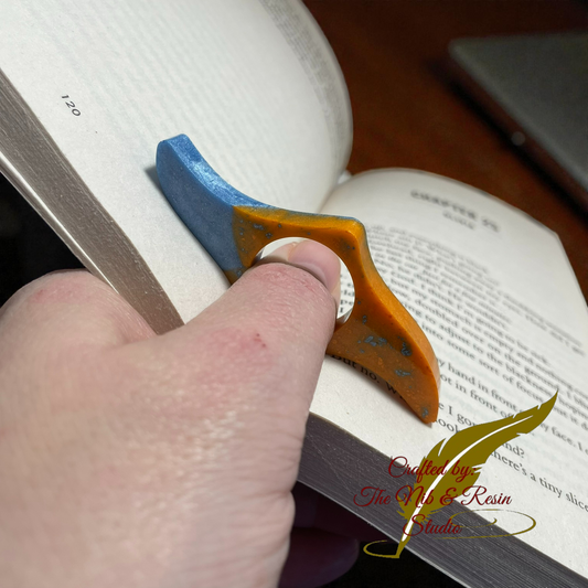 Page Holder - Blue & Gold Two Tone Small Blade Thumb Holder