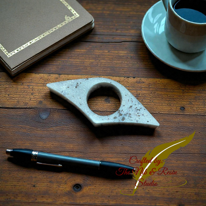 Page Holder - Silver White & Coffee Two Tone Resin Thumb Holder