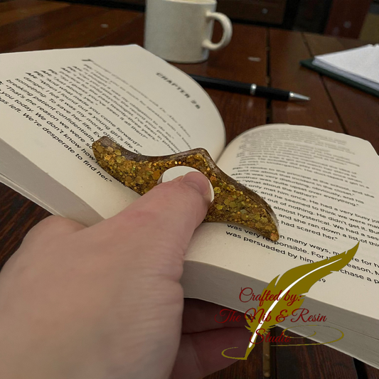 Page Holder - Gold Glitter Small Blade Thumb Holder