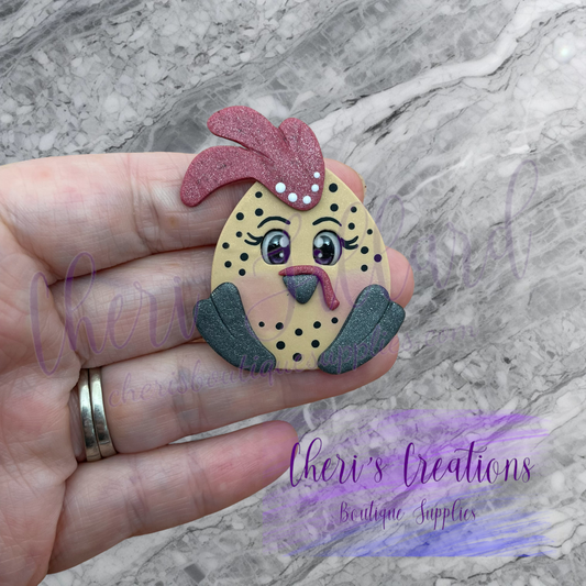 Speckled Chicken Polymer Clay Embellishment