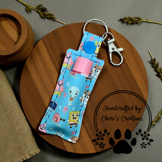 Chapstick Keychain - Sponge Guy & Friends Lip Balm Holder
