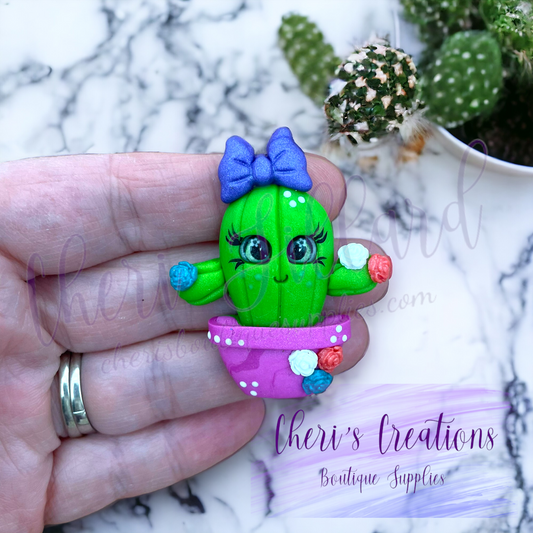 Spring Cactus Polymer Clay Embellishment