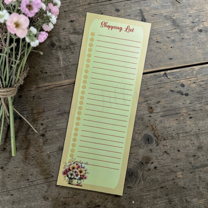 Spring Flower Bucket Shopping List Notepad