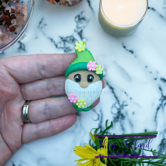 Spring Gnome Polymer Clay Embellishment