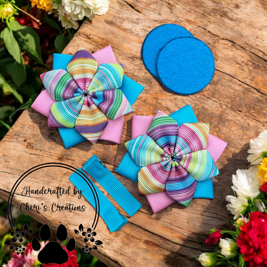 Spring Serape DIY Flower Bow Kit – Colorful Handmade Hair Bow Craft Kit for Spring & Summer