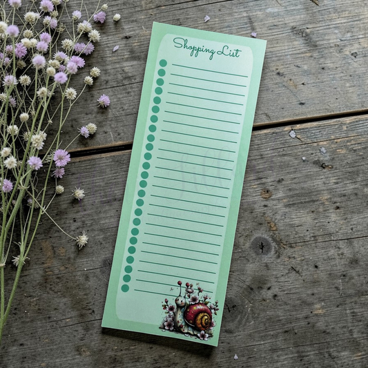 Spring Snail Shopping List Notepad