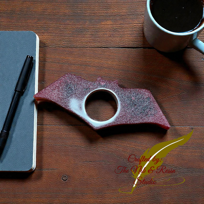 Page Holder - Glitter Red & Black Two-Tone Square Bat Thumb Holder