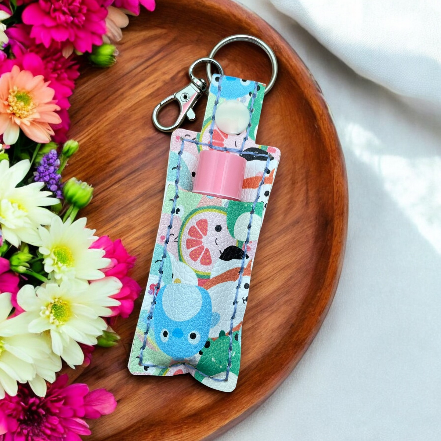 Squishy Stuffed Animals Chapstick Keychain