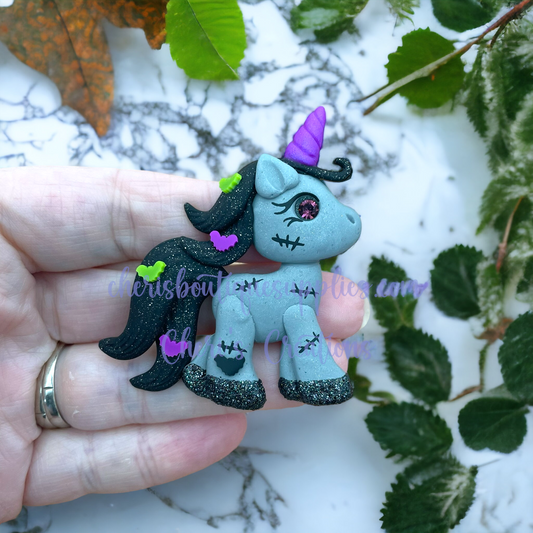 Stitches Zombie Unicorn Polymer Clay Embellishment