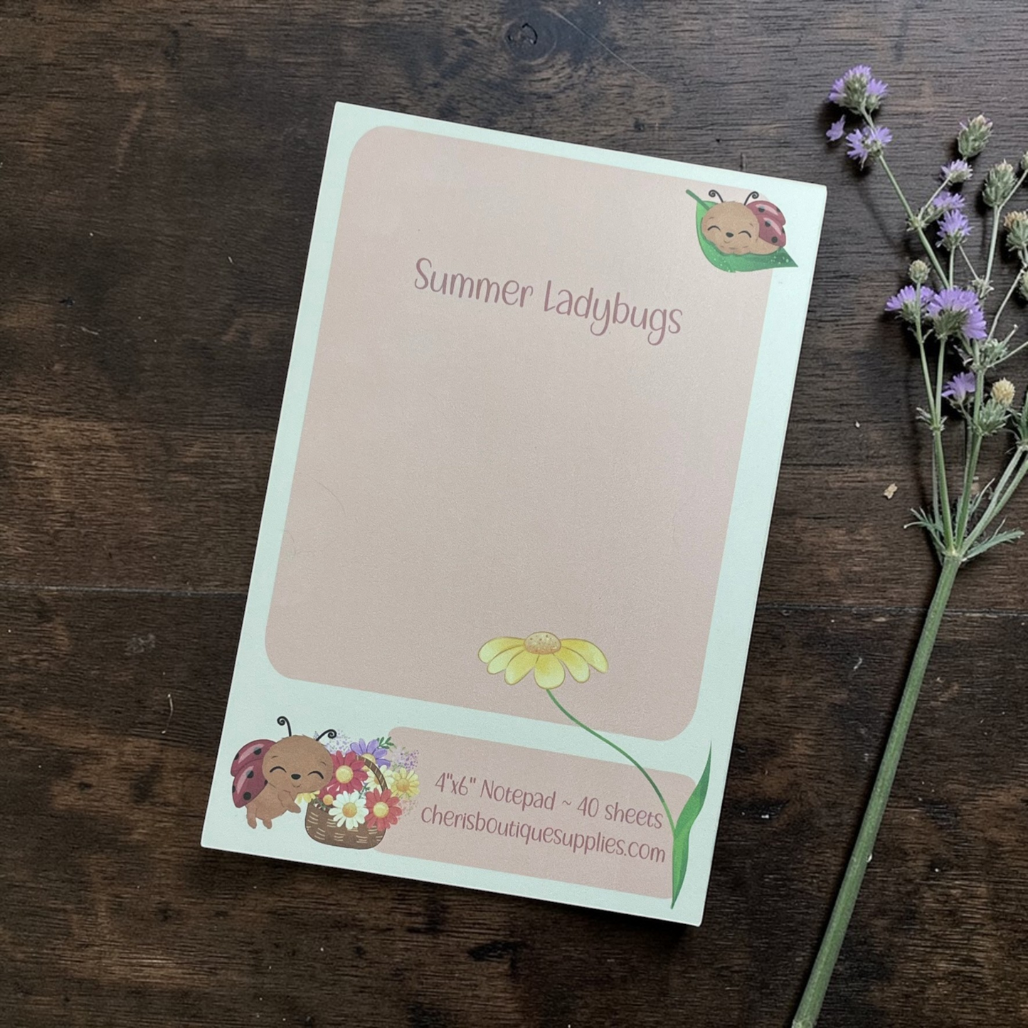 Ladybug Notepad – Cute Bug Memo Pad