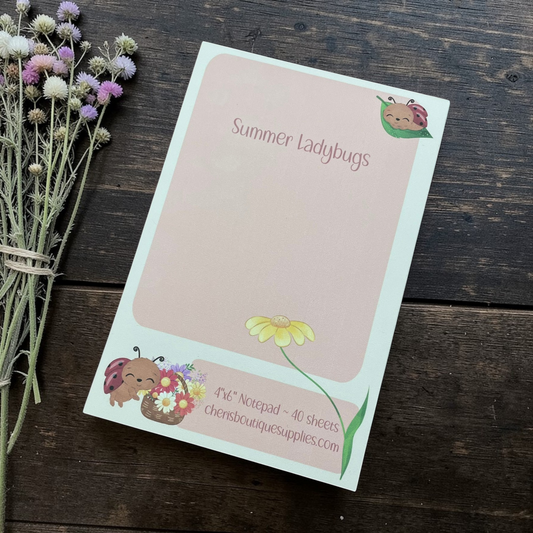 Ladybug Notepad – Cute Bug Memo Pad | Handmade Stationery