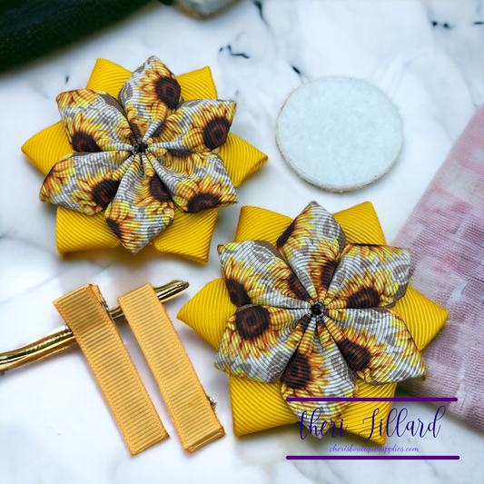 Sunflowers & Lace Flower Bow Kit