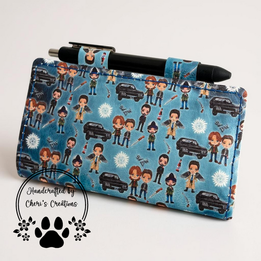 Dark & Mysterious Checkbook Cover – Handmade Faux Leather Accessory