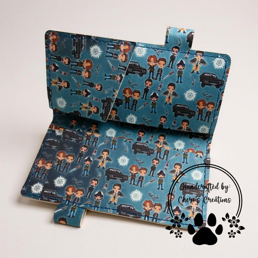 Dark & Mysterious Checkbook Cover – Handmade Faux Leather Accessory