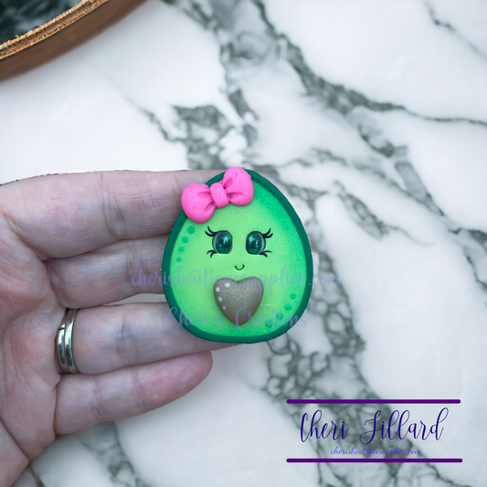 Sweet Avocado Polymer Clay Embellishment