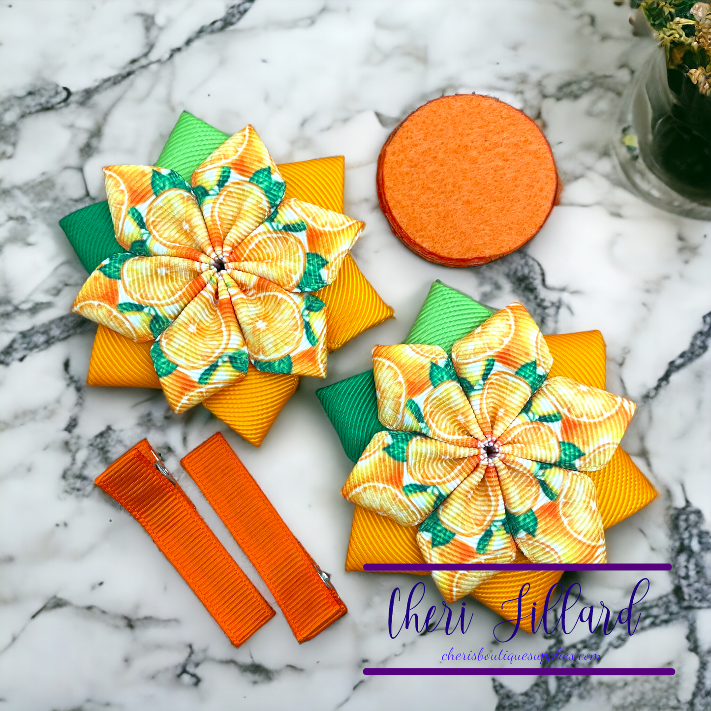 Sweet Oranges Flower Bow Kit