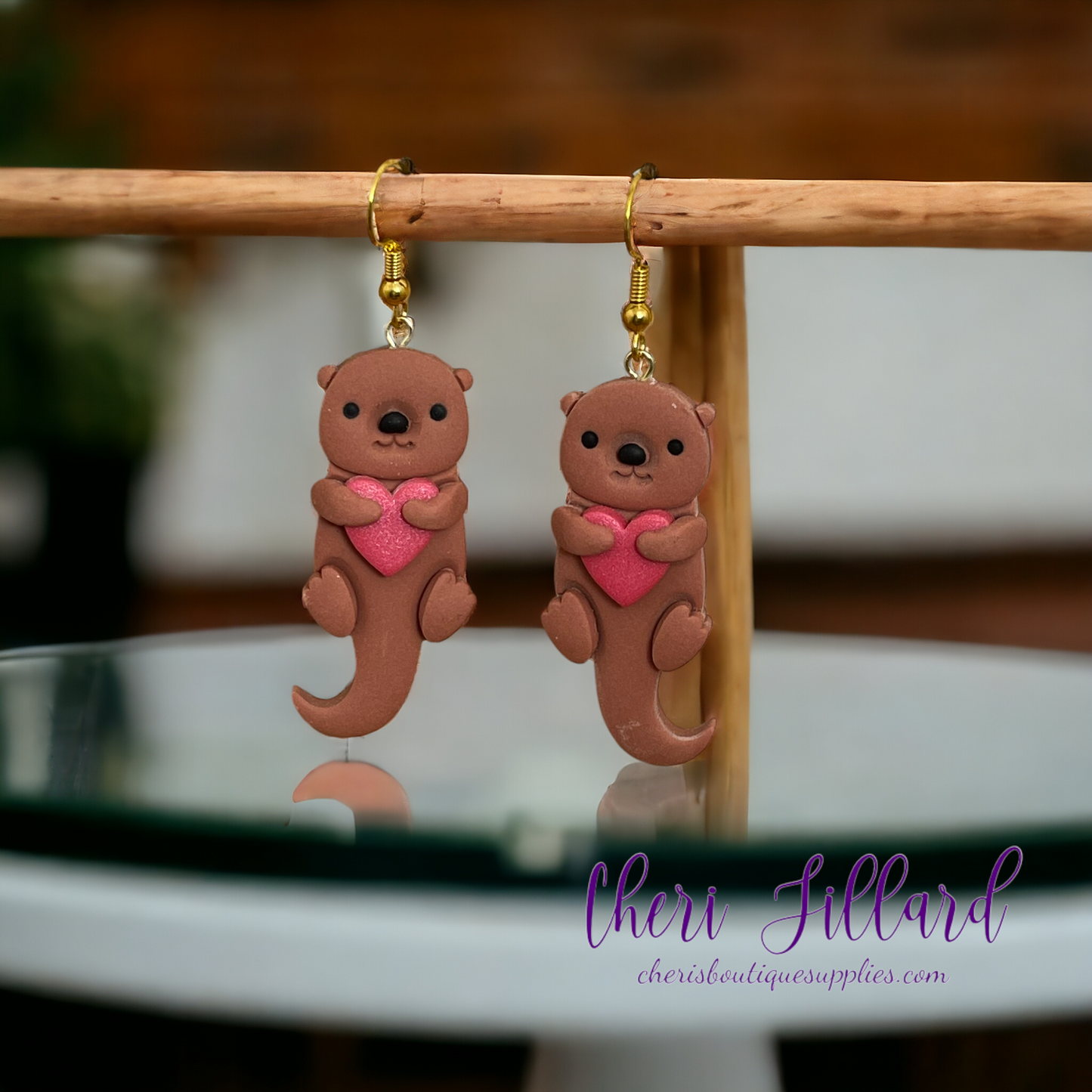 Sweet Otters Polymer Clay Earrings