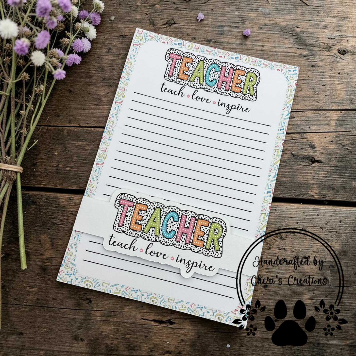 Teach Love Inspire Notepad – Dots Teacher Memo Pad