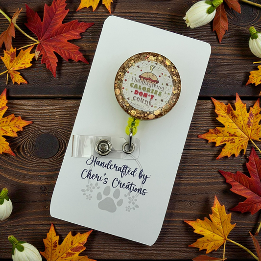 Badge Reel - Thanksgiving Calories ID Holder