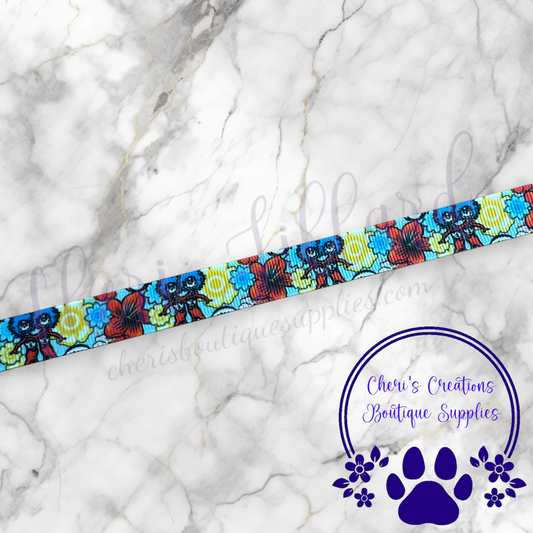 Whimsical Red & Blue Character-Inspired Grosgrain Ribbon – 5/8" & 7/8" | Storybook Craft Ribbon