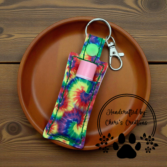 Chapstick Keychain - Tie Dye Lip Balm Holder