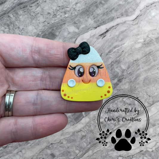 Traditional Candy Corn Polymer Clay Embellishment