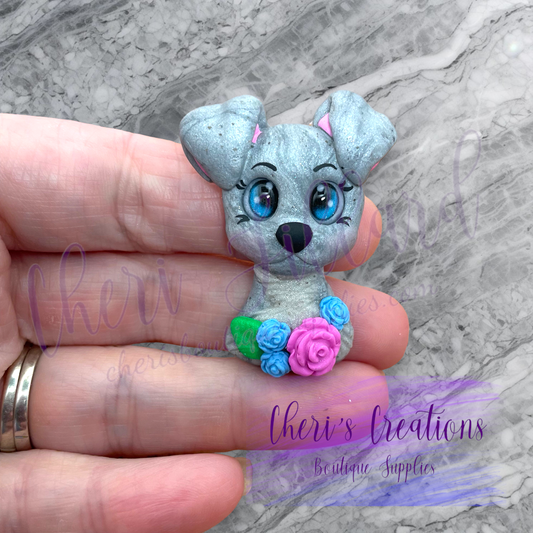 Schnauzer Pup Polymer Clay Embellishment