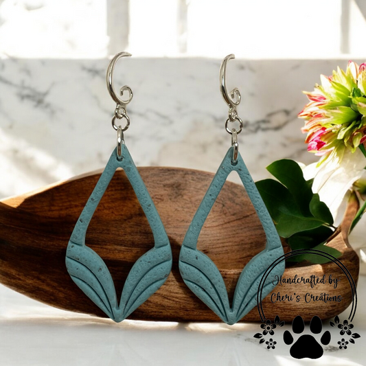 Granite Turquoise Savannah Polymer Clay Dangle Earrings