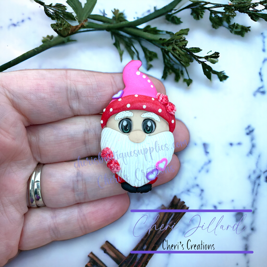 Valentine Gnome Polymer Clay Embellishment