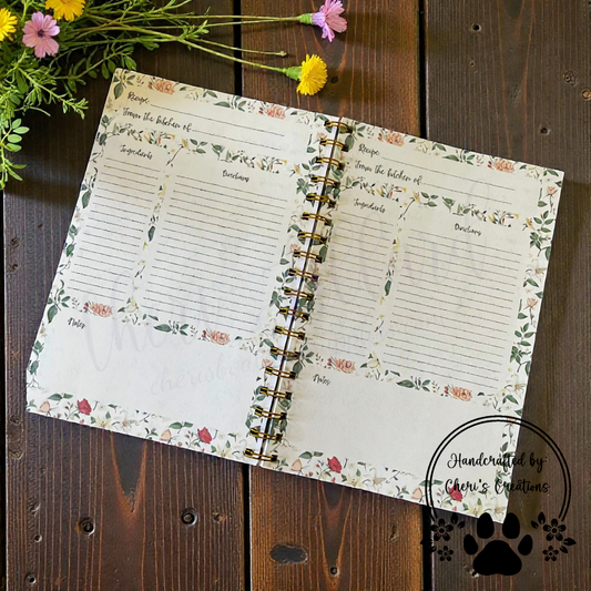 Vintage Floral Recipe Journal