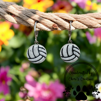 Volleyball Polymer Clay Dangle Earrings