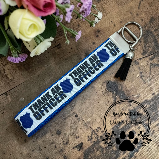 Thank an Officer Wristlet Keychain