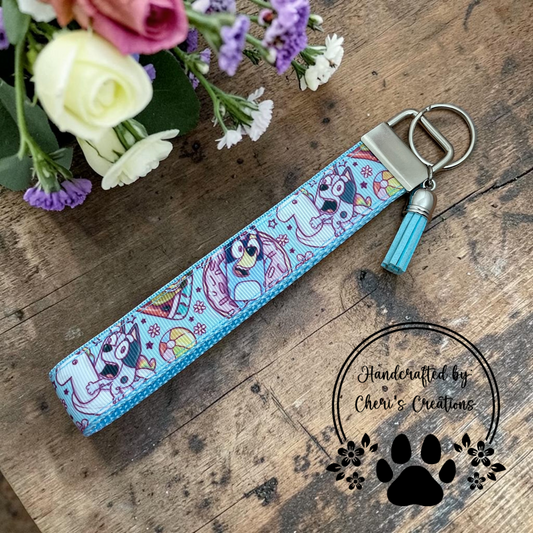 Heeler Pup Pool Party Wristlet Keychain