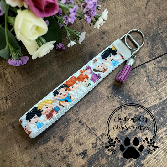 Stone Age Friends Wristlet Keychain