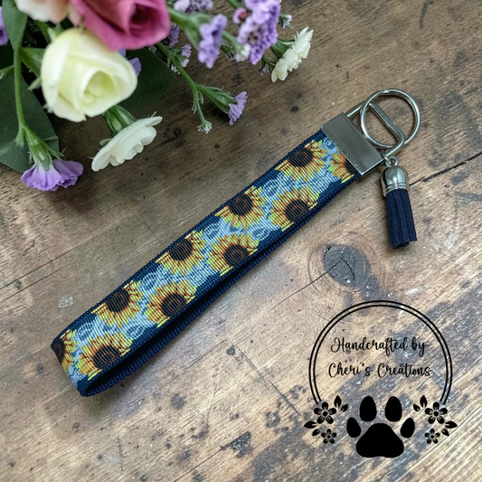 Sunflowers & Lace Wristlet Keychain