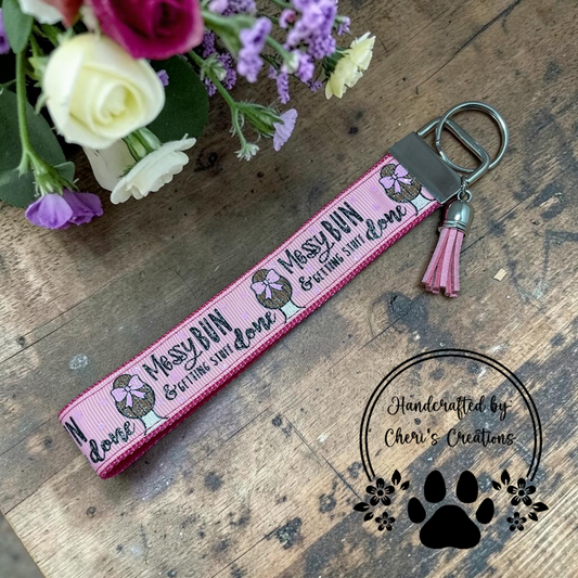 Messy Bun Wristlet Keychain