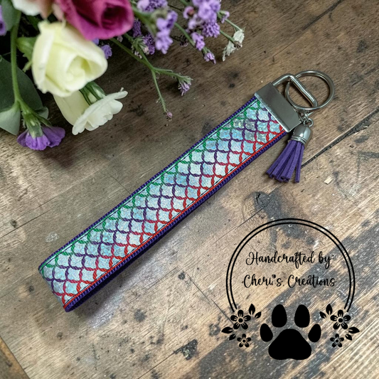 Mermaid Scales Wristlet Keychain