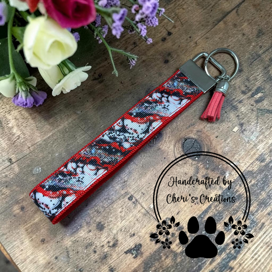 Baseball Fan Wristlet Keychain