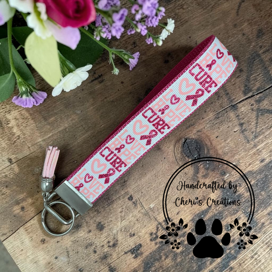 Breast Cancer Awareness Wristlet Keychain