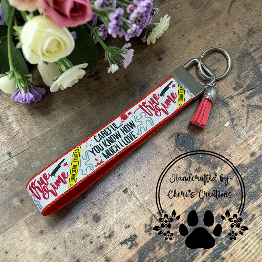 True Crime Junkie Wristlet Keychain