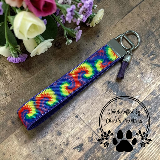 Groovy Tie Dye Wristlet Keychain