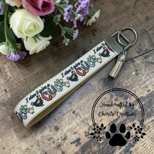 Don't Give a Cluck Wristlet Keychain