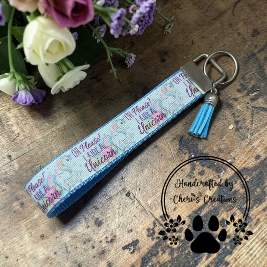 Sassy Unicorn Wristlet Keychain