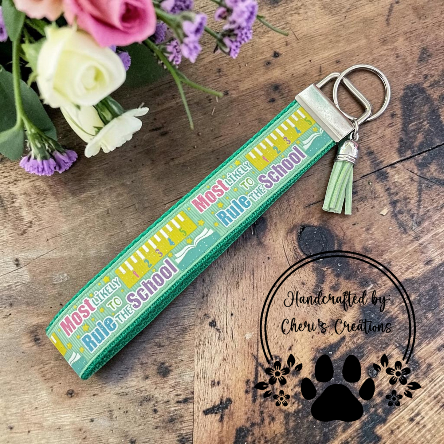 Back to School Wristlet Keychain