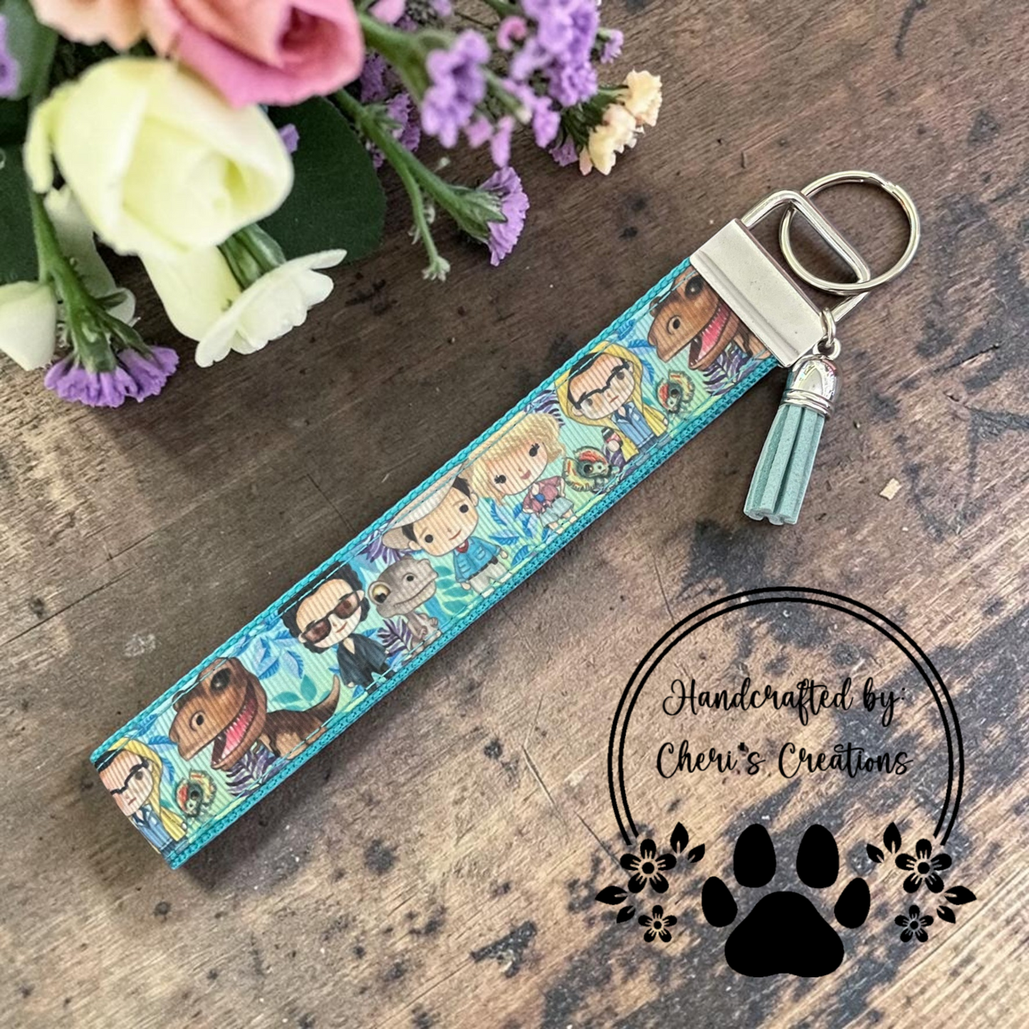 Dinosaur Park Wristlet Keychain
