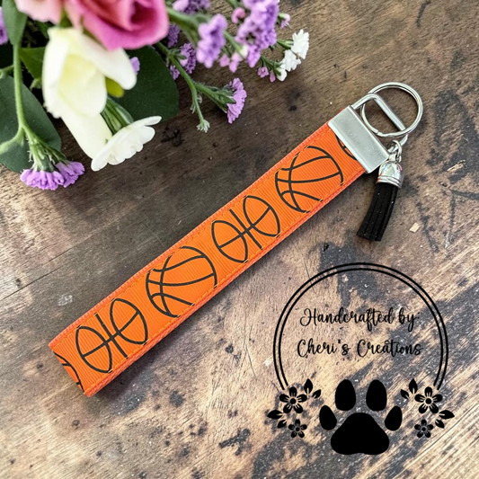 Basketball Fan Wristlet Keychain