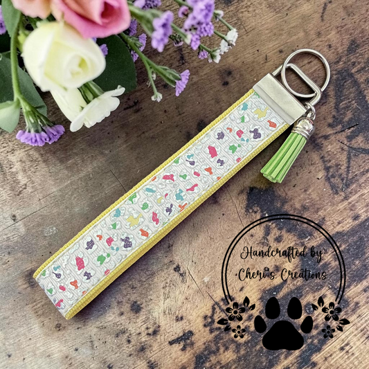 Rainbow Leopard Wristlet Keychain