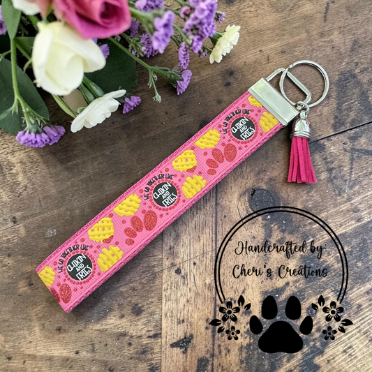 Chicken & Fries Wristlet Keychain