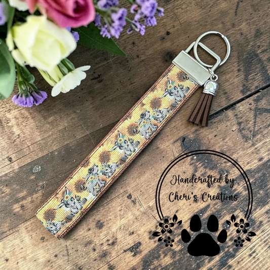 Sunflower Donkey Wristlet Keychain - Limited Edition